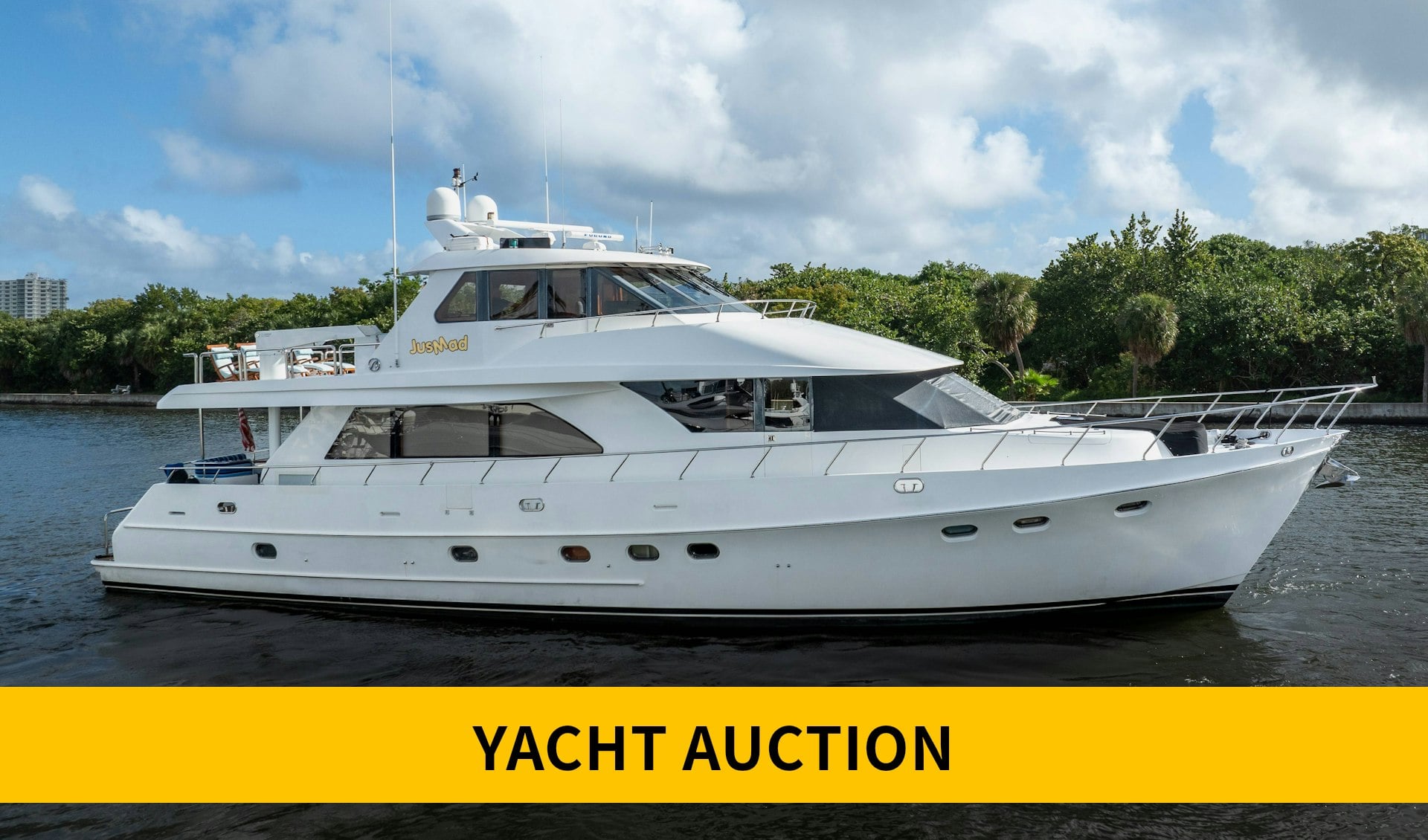 80' OA JUSMAD Yacht Auction Banner